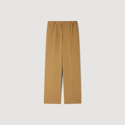 Large Jersey Wide-Leg Trousers Nut