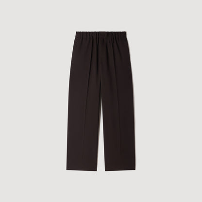 Large Jersey  Straight Leg Trousers Dark Chocolate