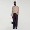Large Jersey Wide-leg trousers Dark Taupe