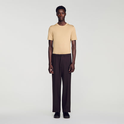 Large Jersey Wide-leg trousers Dark Taupe