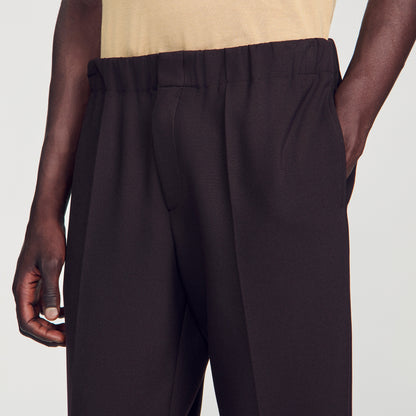 Large Jersey Wide-leg trousers Dark Taupe