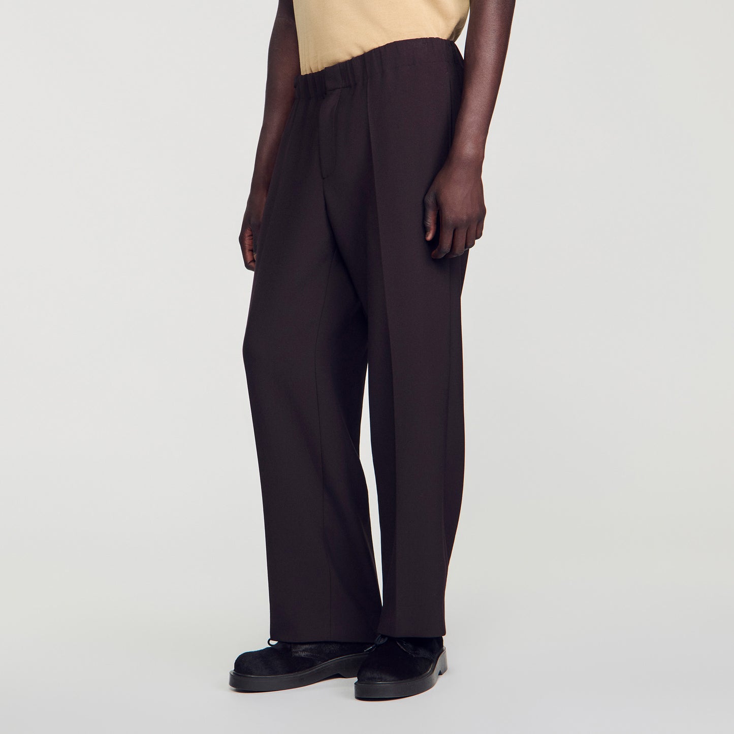 Large Jersey Wide-leg trousers Dark Taupe