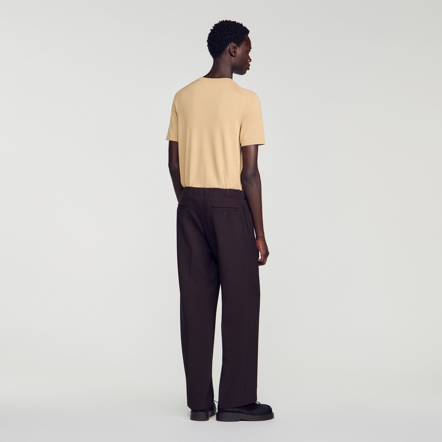 Large Jersey Wide-leg trousers Dark Taupe