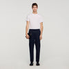 Elasticated Straight Leg Trousers Midnight Blue