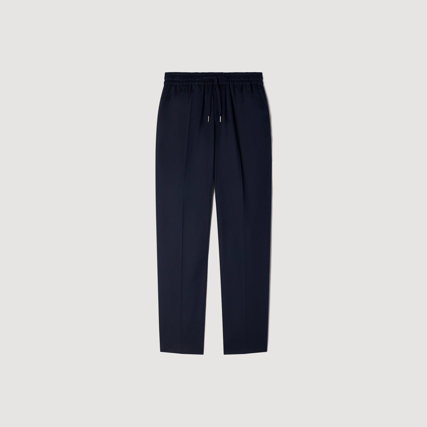 Elasticated Straight Leg Trousers Midnight Blue