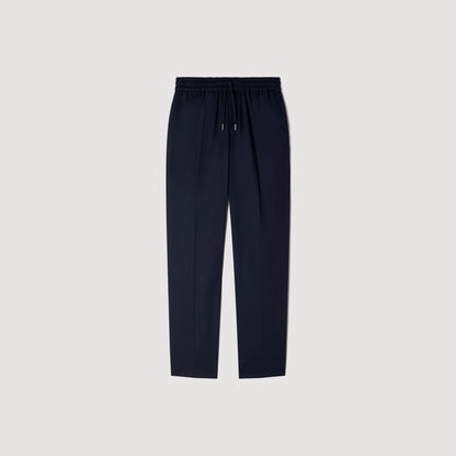 Elasticated Straight Leg Trousers Midnight Blue