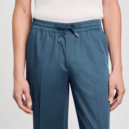 Elasticated Straight-Leg Trousers Thunderstorm Blue