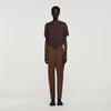 New Alpha Elasticated Straight-Leg Trousers Chocolate