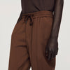 New Alpha Elasticated Straight-Leg Trousers Chocolate
