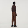 New Alpha Elasticated Straight-Leg Trousers Chocolate