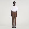 New Alpha Elasticated Straight-Leg Trousers Tobacco Brown