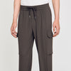 Elasticated Cargo Trousers Dark Kaki.