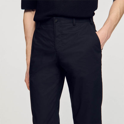 Cotton Carrot Cut  Trousers Black