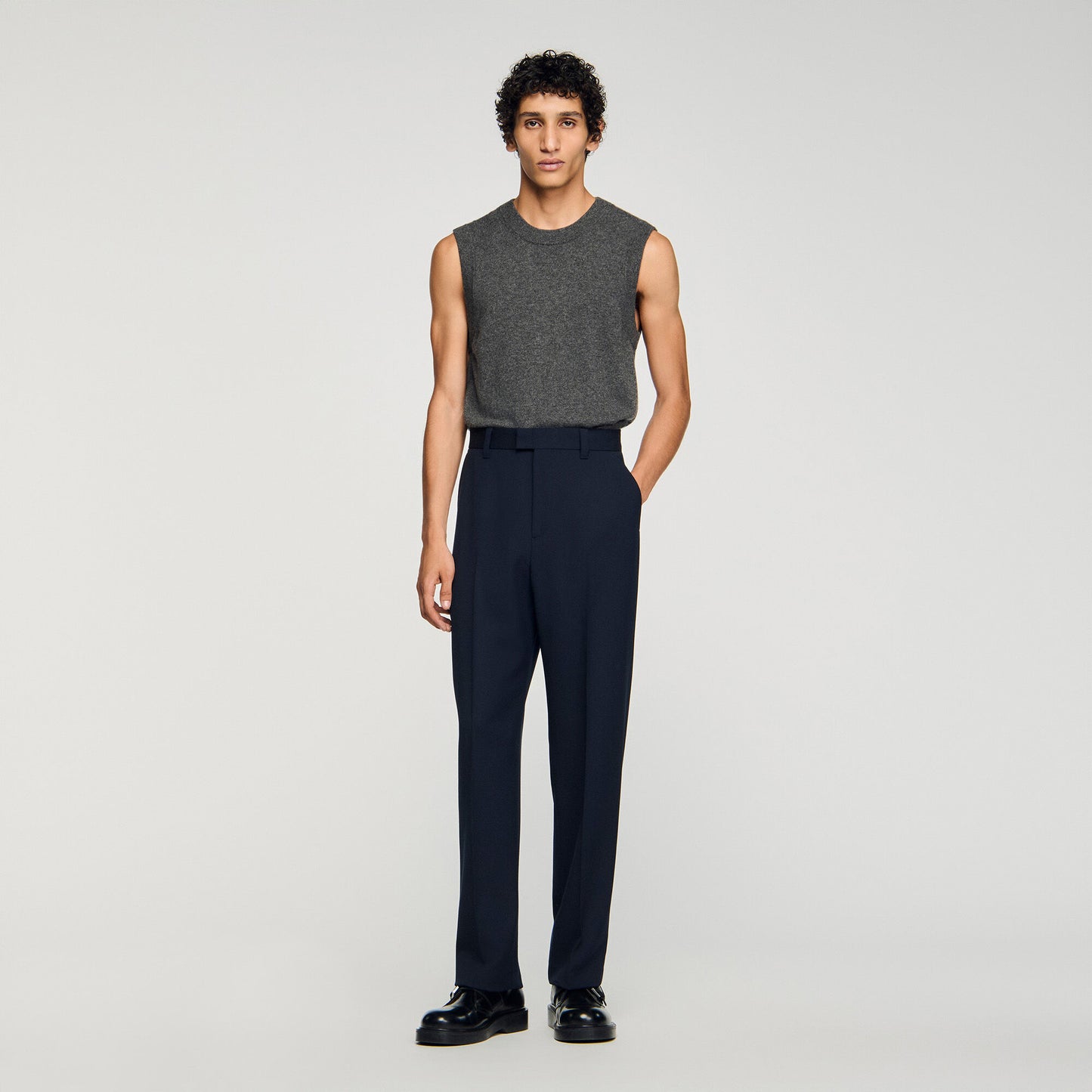 Charlie Pant Wide-Leg Trousers Navy Blue