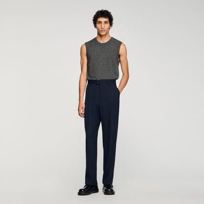 Charlie Pant Wide-Leg Trousers Navy Blue