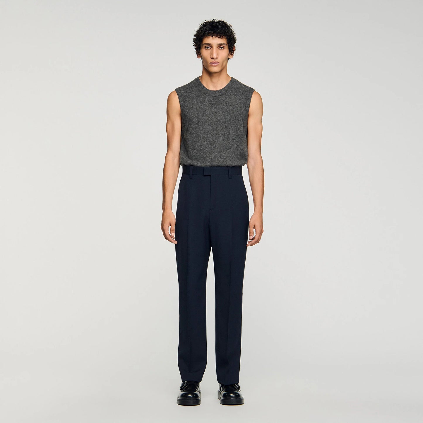 Charlie Pant Wide-Leg Trousers Navy Blue