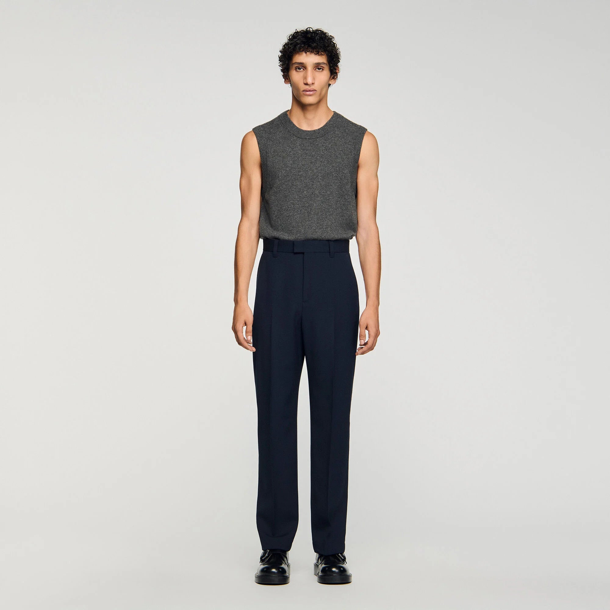 Charlie Pant Wide-Leg Trousers Navy Blue