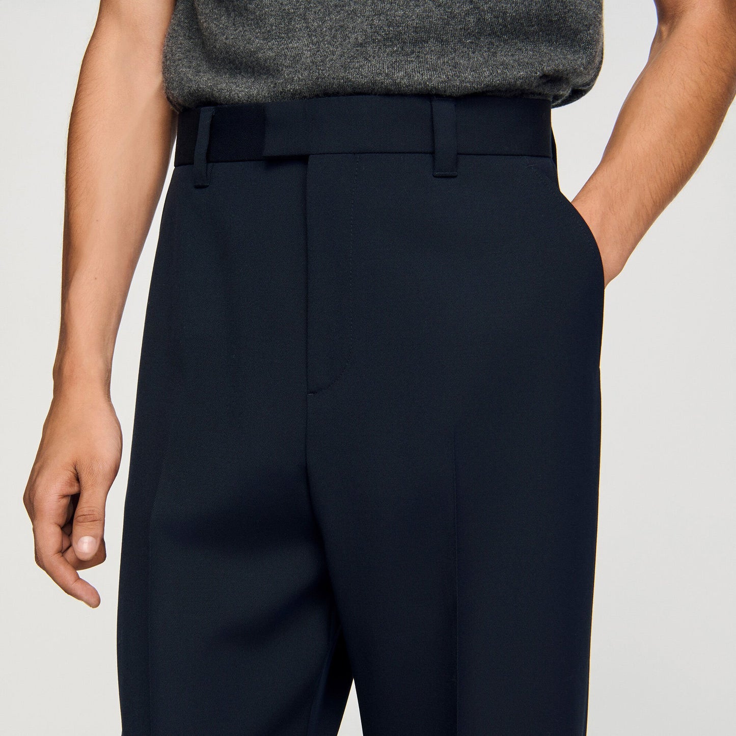 Charlie Pant Wide-Leg Trousers Navy Blue