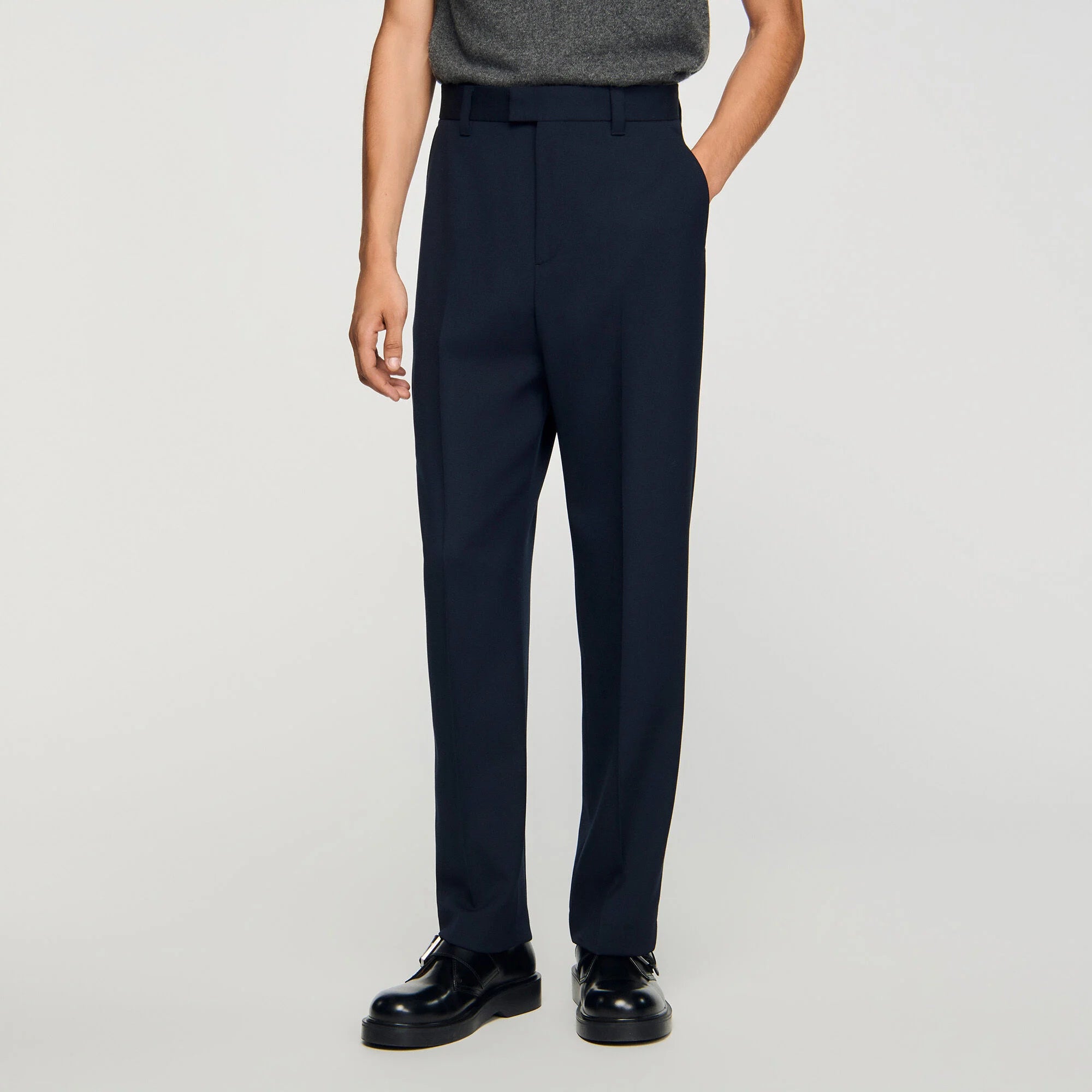 Charlie Pant Wide-Leg Trousers Navy Blue