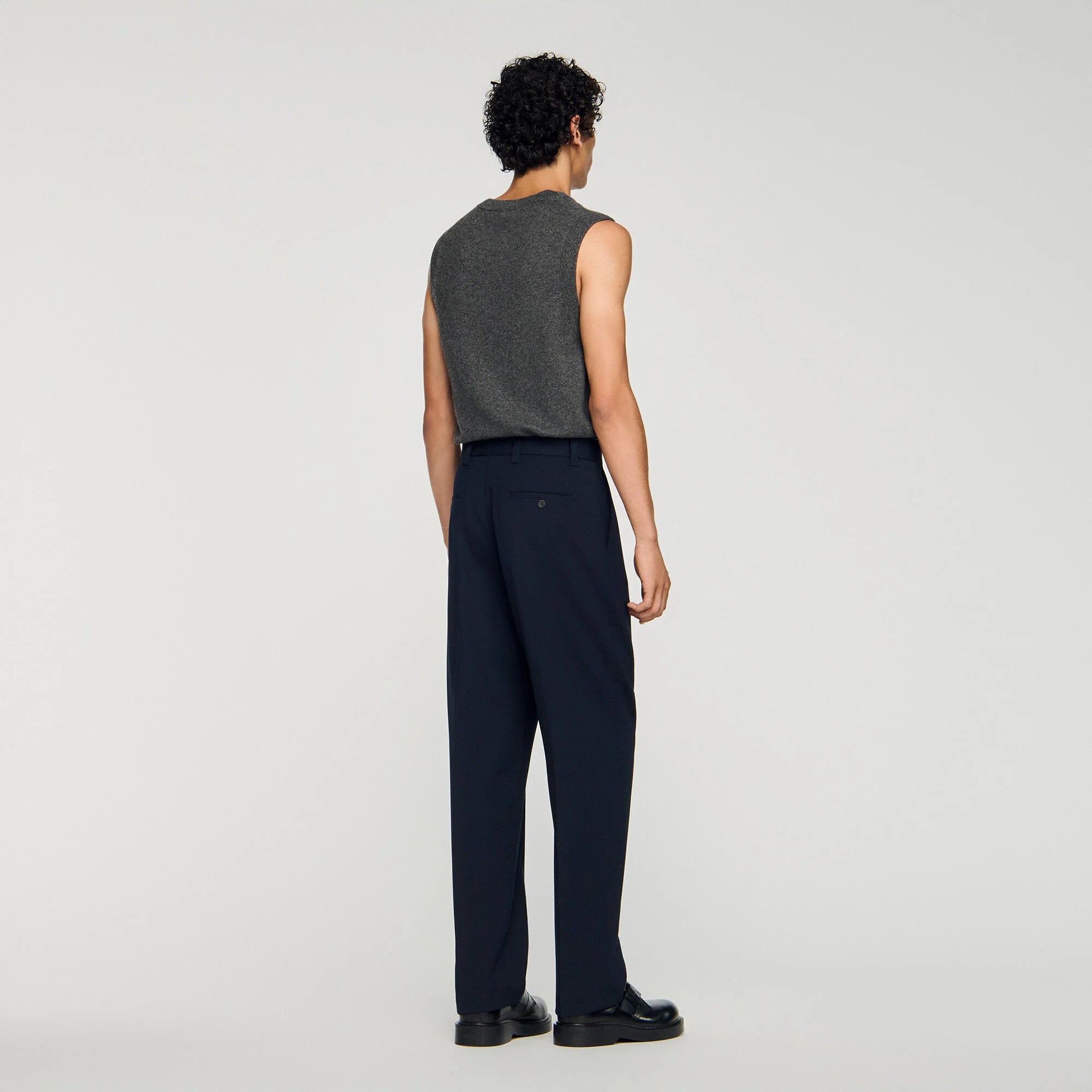 Charlie Pant Wide-Leg Trousers Navy Blue