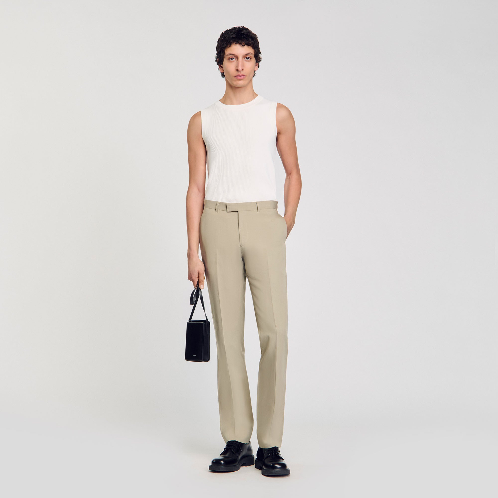 Formal Linen Suit Trousers Light Kaki.