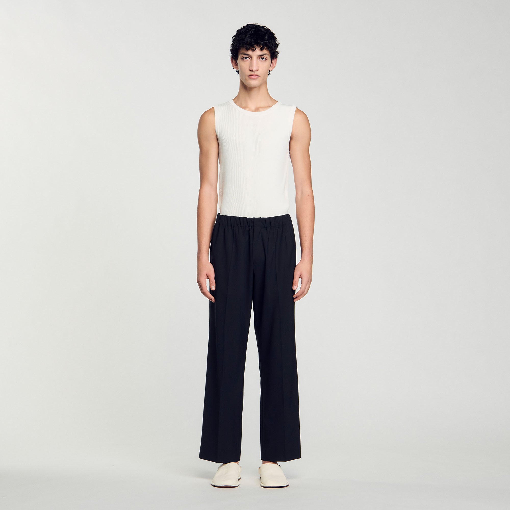 Wide-Leg Trousers Black