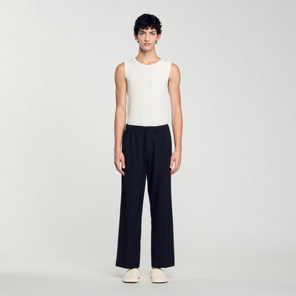 Wide-Leg Trousers Black