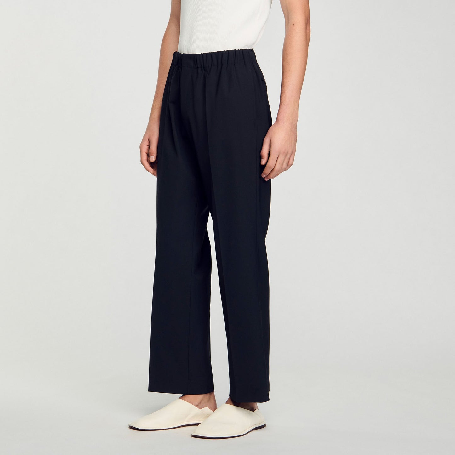 Wide-Leg Trousers Black