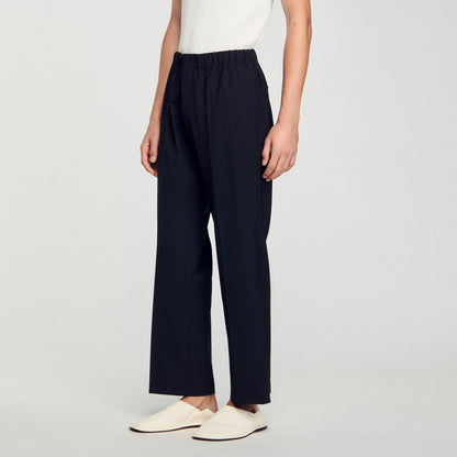 Wide-Leg Trousers Black