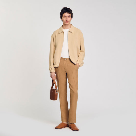 Linen Pant Suit Trousers Dark Sand