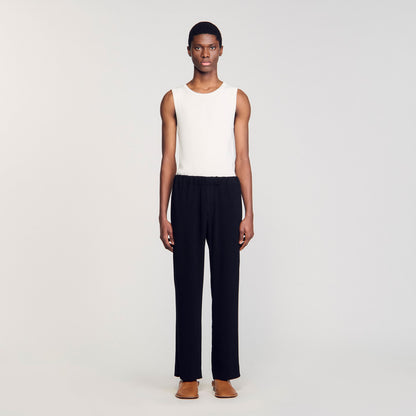  Micropleated Pant Pleated Trousers Black