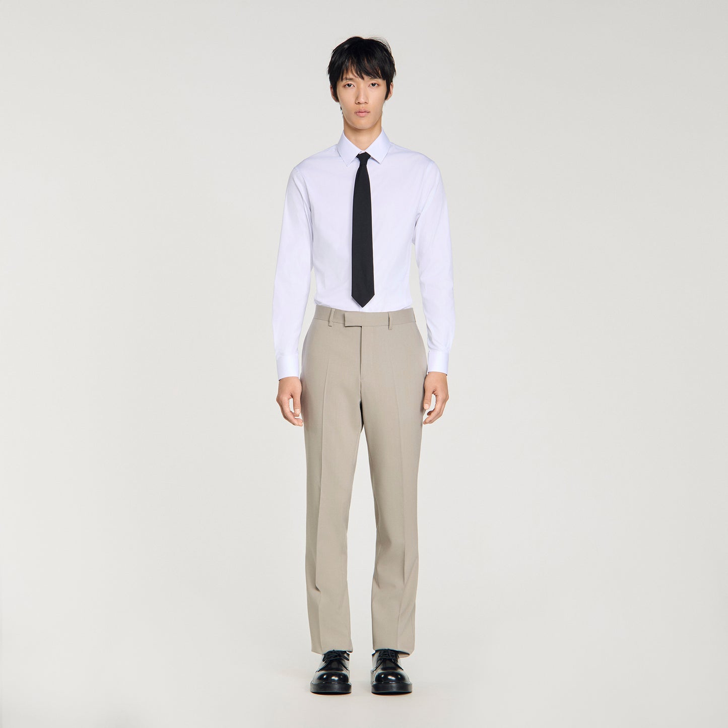 Formal Wool Suit Trousers ALUMINUM