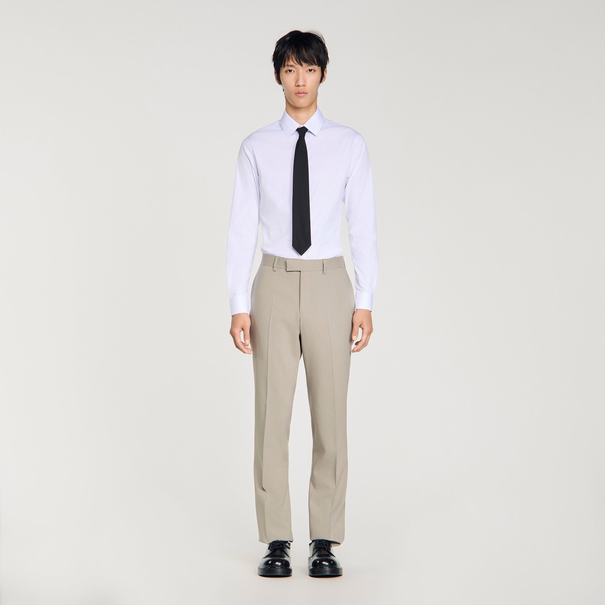 Formal Wool Suit Trousers ALUMINUM