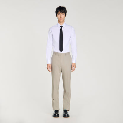 Formal Wool Suit Trousers ALUMINUM