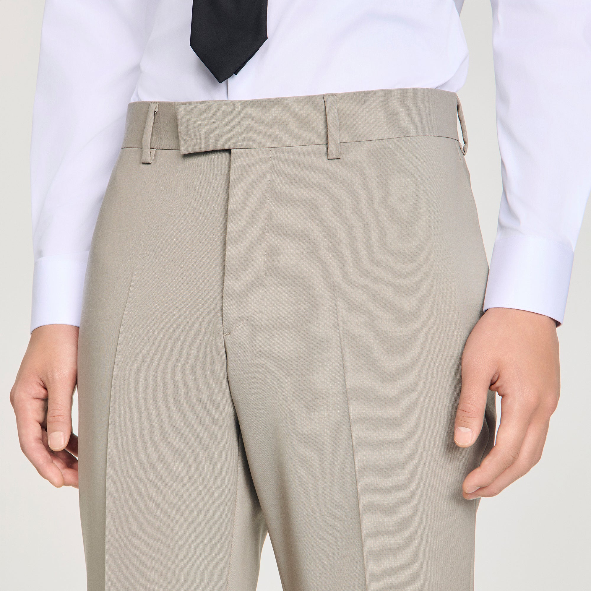 Formal Wool Suit Trousers ALUMINUM