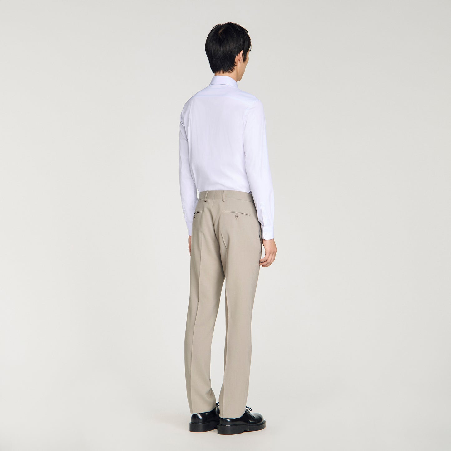 Formal Wool Suit Trousers ALUMINUM
