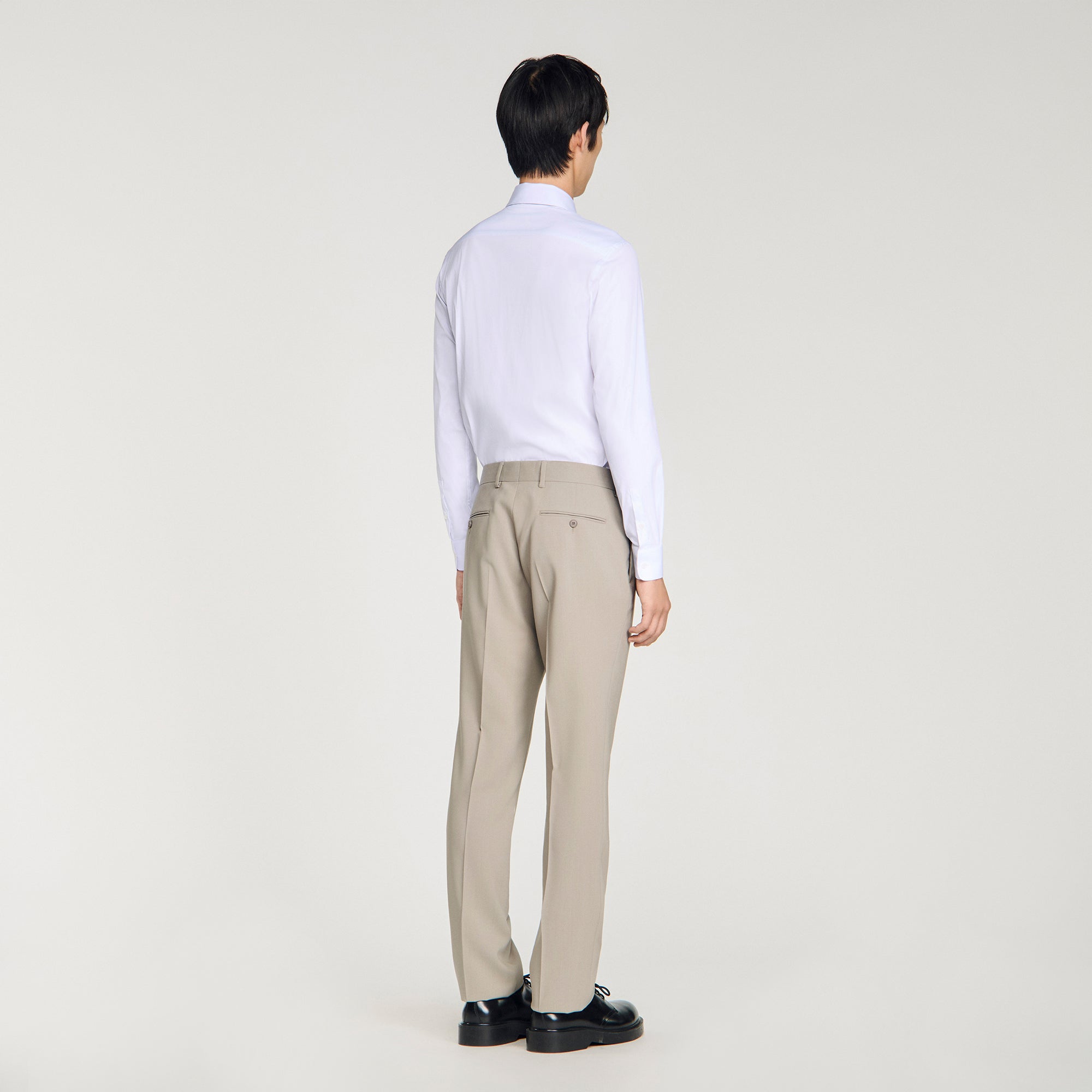 Formal Wool Suit Trousers ALUMINUM