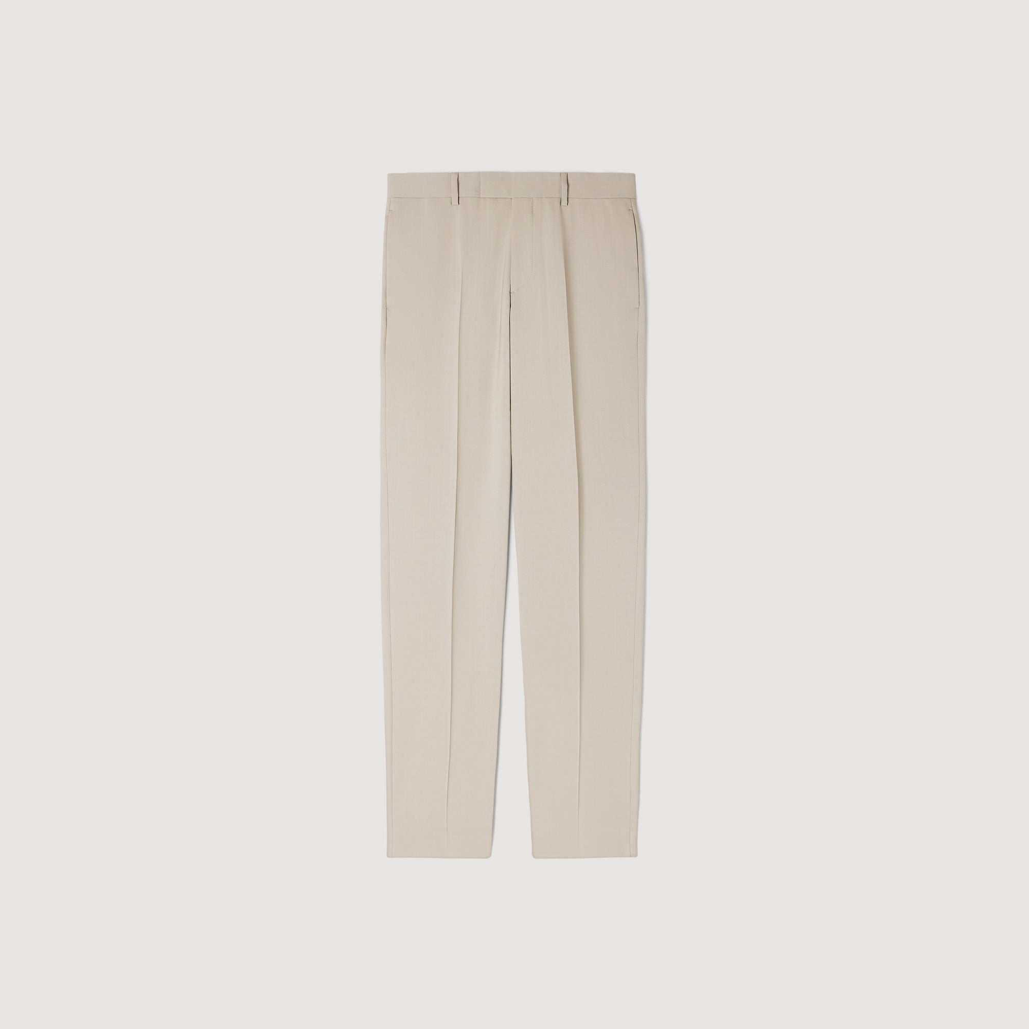 Formal Wool Suit Trousers ALUMINUM