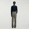 Tweed Suit Wide-Leg Suit Trousers String Chine