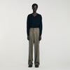 Tweed Suit Wide-Leg Suit Trousers String Chine