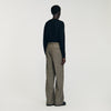 Tweed Suit Wide-Leg Suit Trousers String Chine