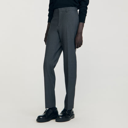 Croise Amf Wool Suit Trousers Heather Charcoal