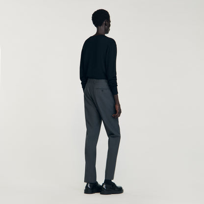 Croise Amf Wool Suit Trousers Heather Charcoal
