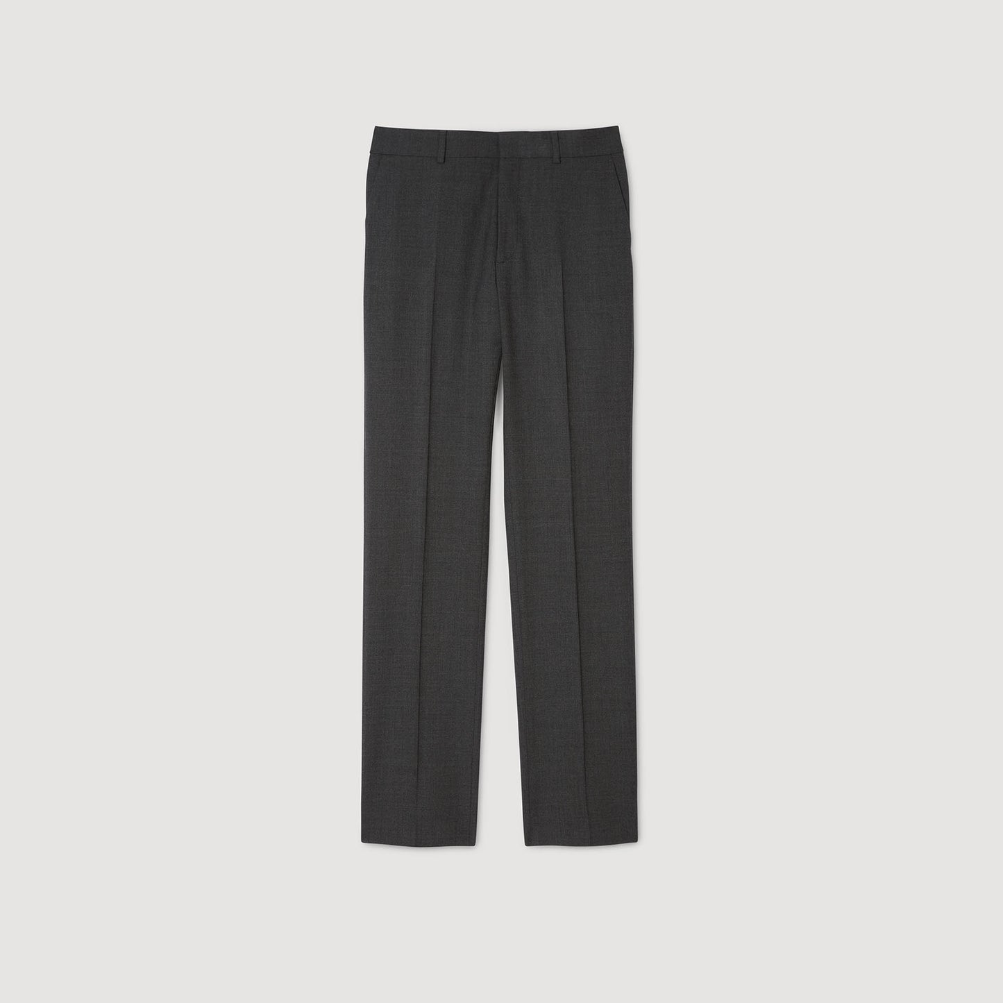 Croise Amf Wool Suit Trousers Heather Charcoal