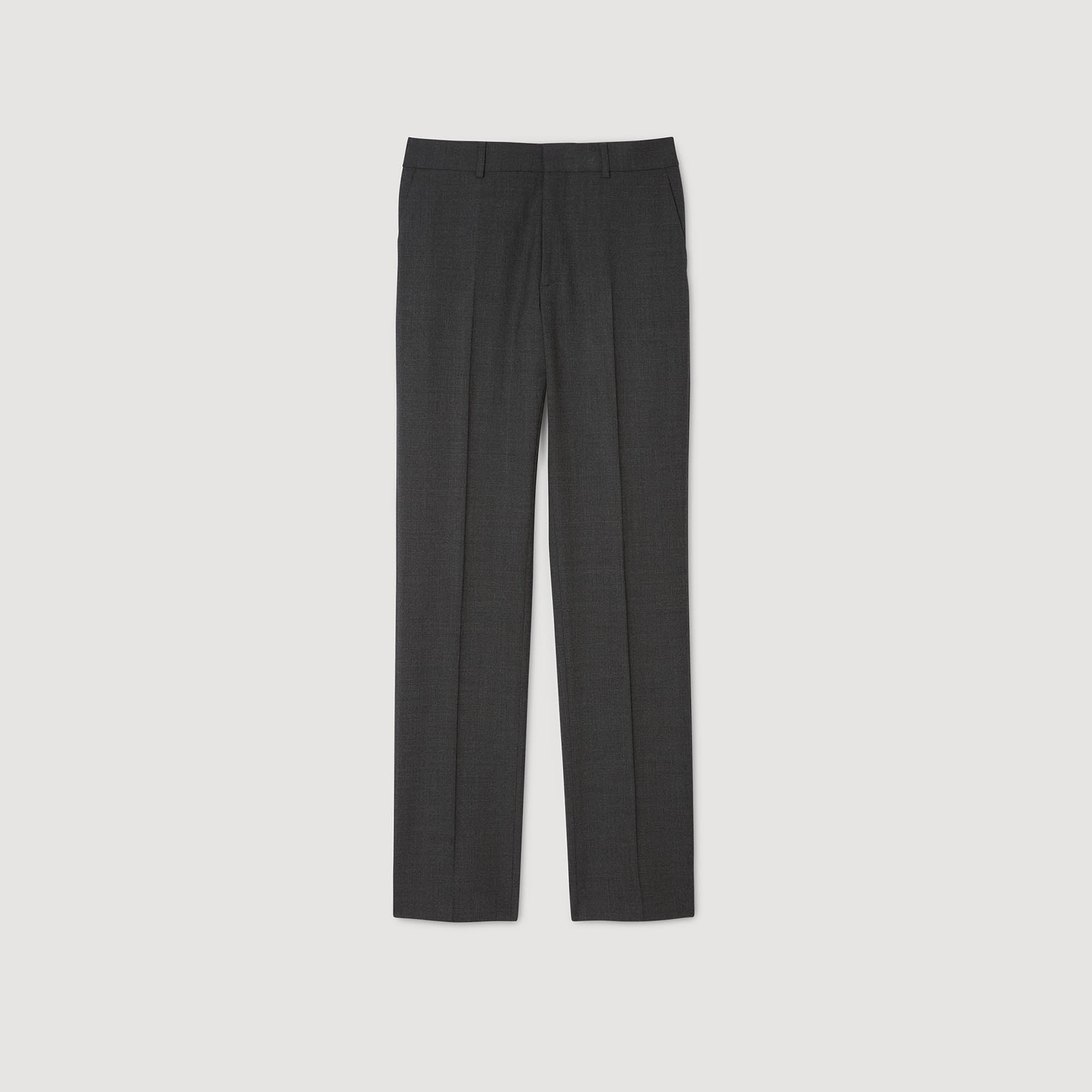 Croise Amf Wool Suit Trousers Heather Charcoal