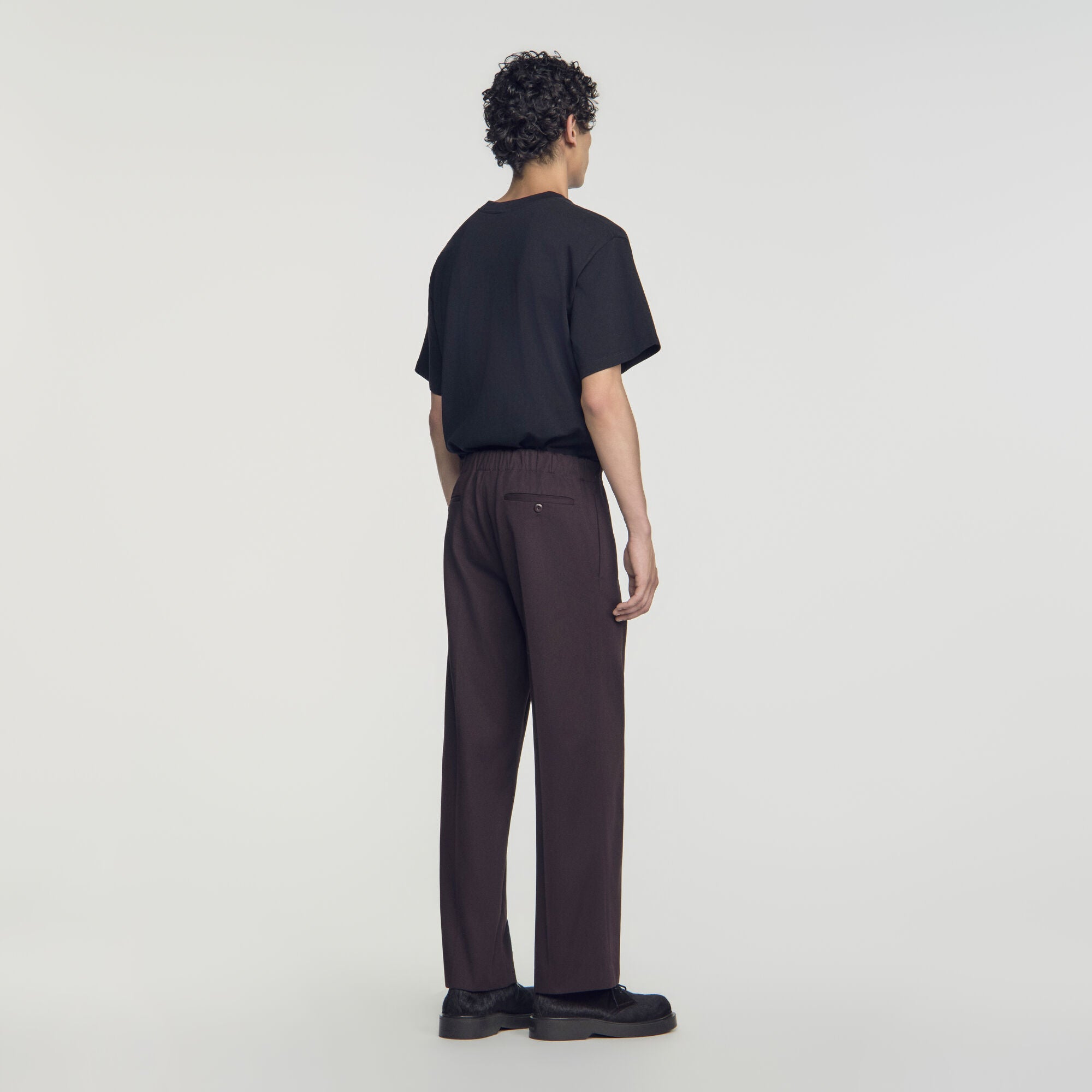 Alpha Cotton Large  Straight Leg Trousers Chocolate