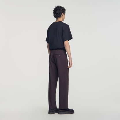 Alpha Cotton Large  Straight Leg Trousers Chocolate