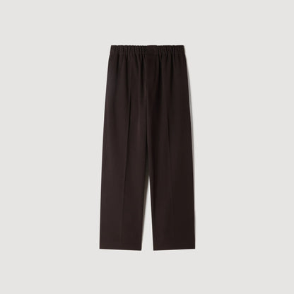 Alpha Cotton Large  Straight Leg Trousers Chocolate