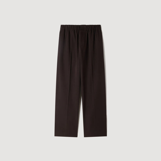 Alpha Cotton Large  Straight Leg Trousers Chocolate
