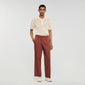 Alpha Cotton Large Elasticated Wide-Leg Cotton Trousers Terra